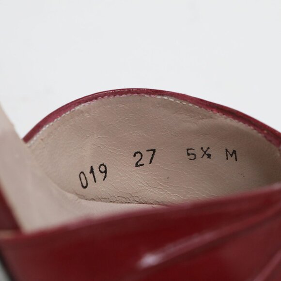 Vintage Nina Burgundy Leather Ankle Strap Peep-Toe Pumps Heels Retro 90s Classic - Picture 8 of 12